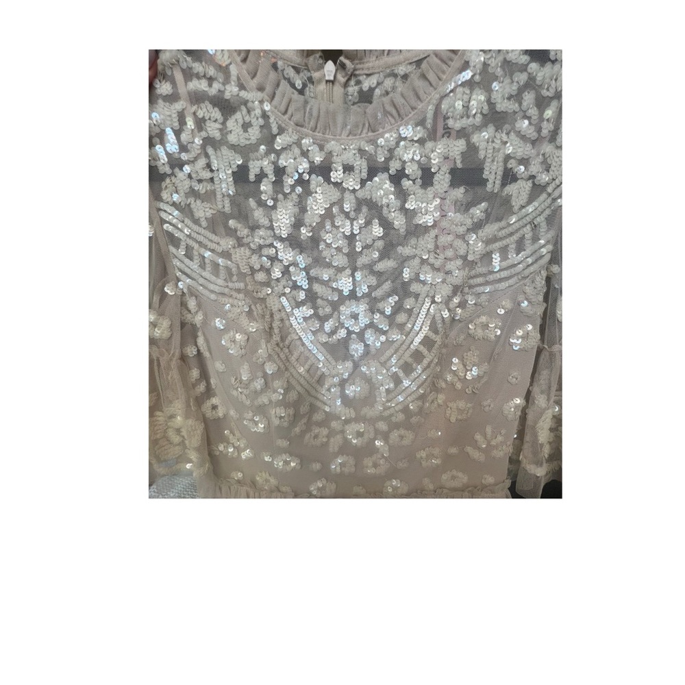 Mac Duggal 9143 Short Sleeve Cocktail Party Dress Nude SIZE 4 NWT - Picture 9 of 9